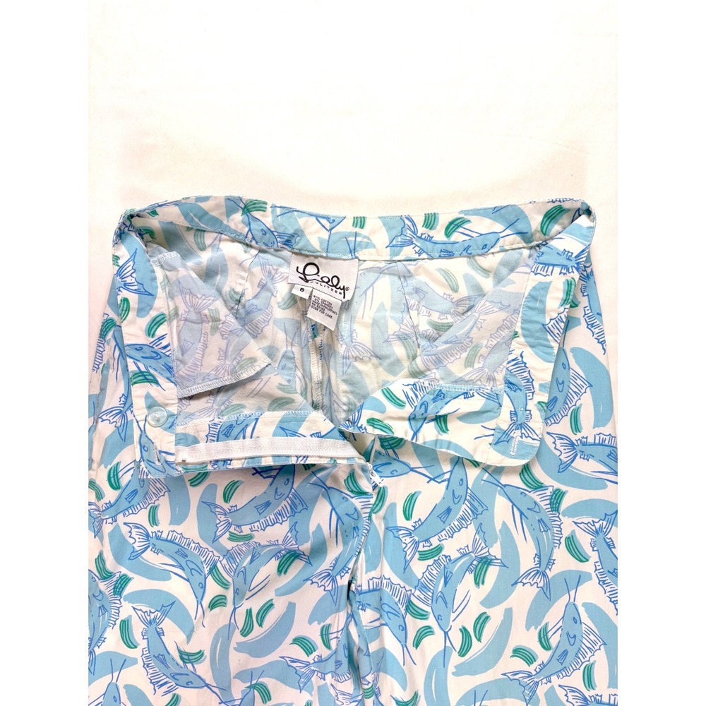 Vintage 90s Y2K Lilly Pulitzer Cropped Pants Capri S Swordfish Coastal Preppy - Picture 3 of 6